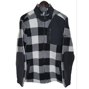 Men's Size XL Buffalo Plaid Check Jacket Black/White Skechers